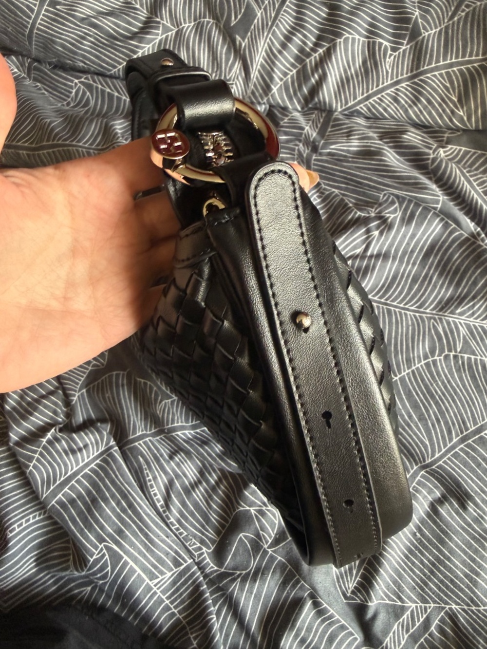 Black Vegan Leather, Designer Inspired Adjustable Bag - Picture 6 of 9